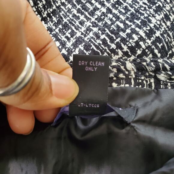 Context Black & White Tweed Circle Skirt Suit Size 8 - Picture 7 of 11